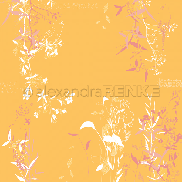Design-Papier 'Herbstpflanzen Gelb'
