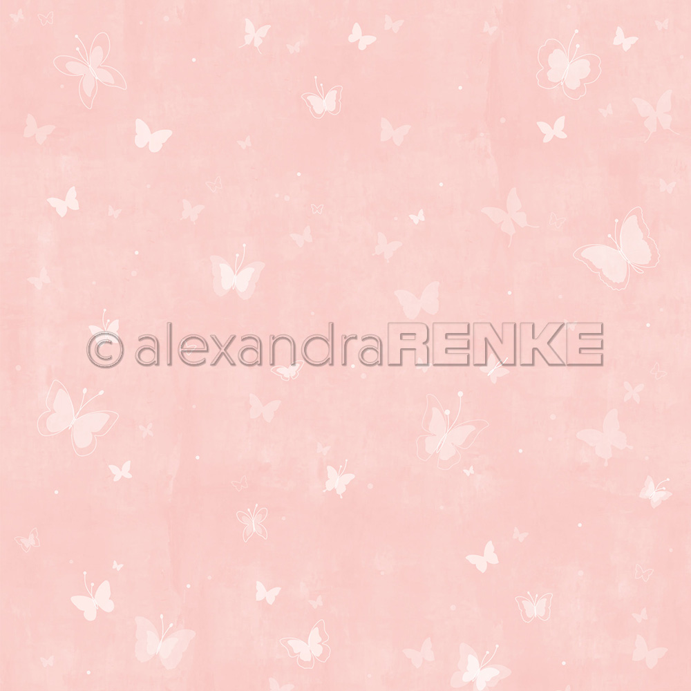 Scrapbooking-Papier 'Artist Schmetterlinge Blütenrosa'