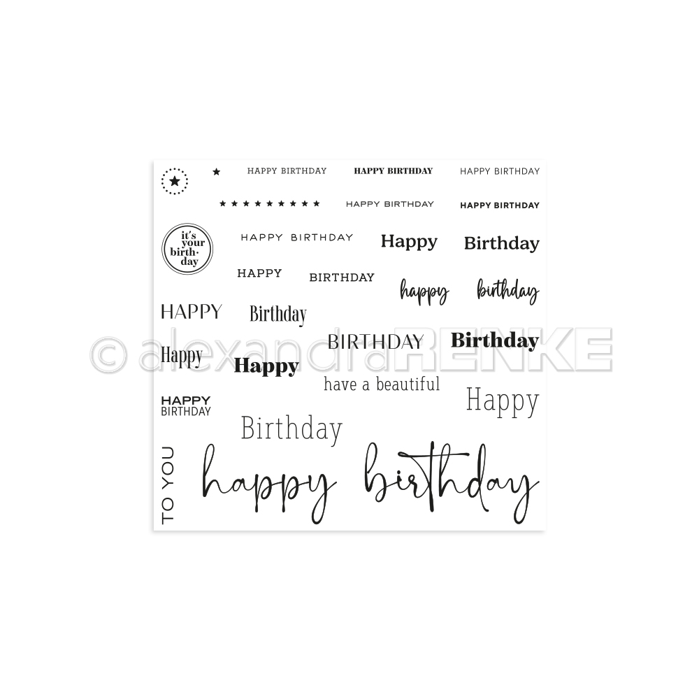 Clearstamps 'Happy Birthday'