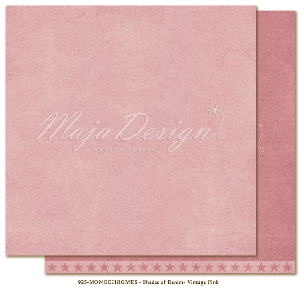Scrapbooking-Papier Monochromes - Shades of Denim-Vintage pink