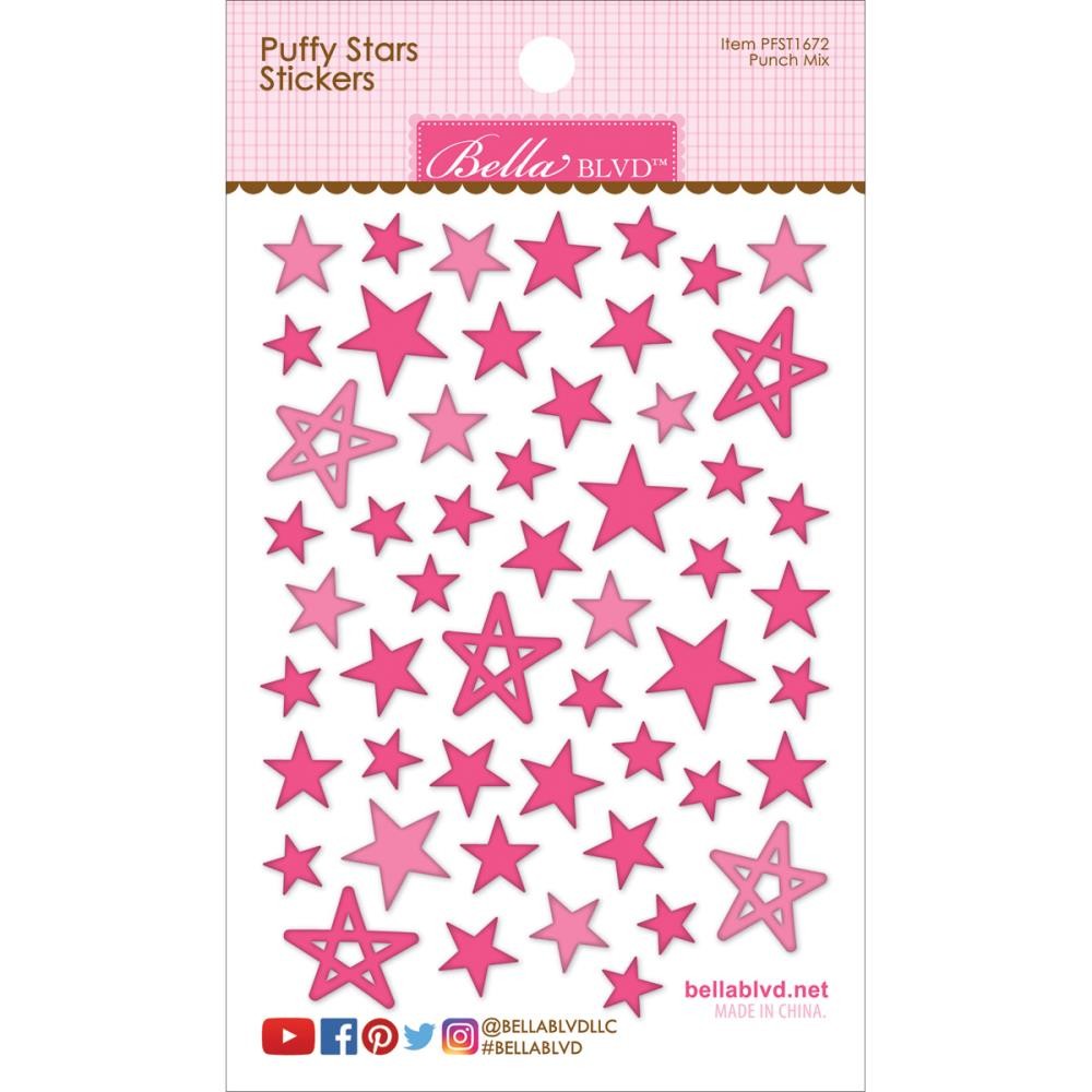3D-Stickers Puffy Stars (pinke Sterne)