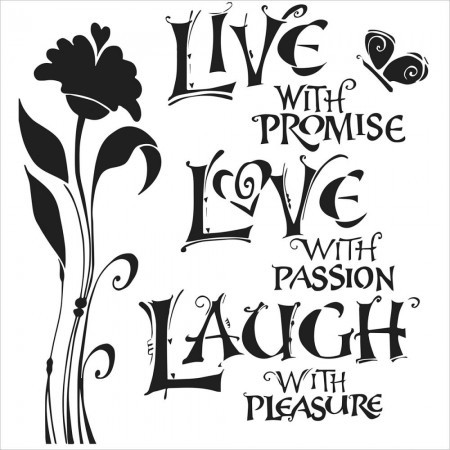 Schablone  Live Love Laugh 12 x 12"