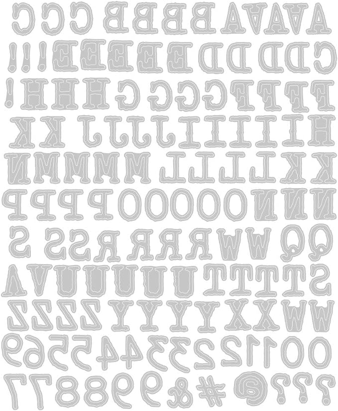 Stanzschablone Alphanumeric Tiny Type Upper