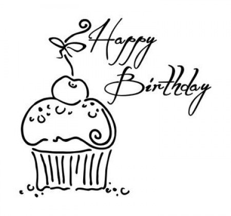Happy Birthday mit Cupcake