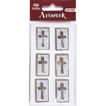 3D-Stickers Kreuz auf Hintergrund