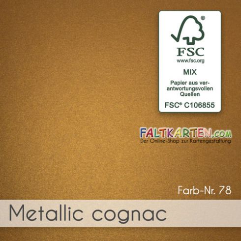Cardstock 12"x12" 300g/m² (30,5 x 30,5cm) in metallic cognac