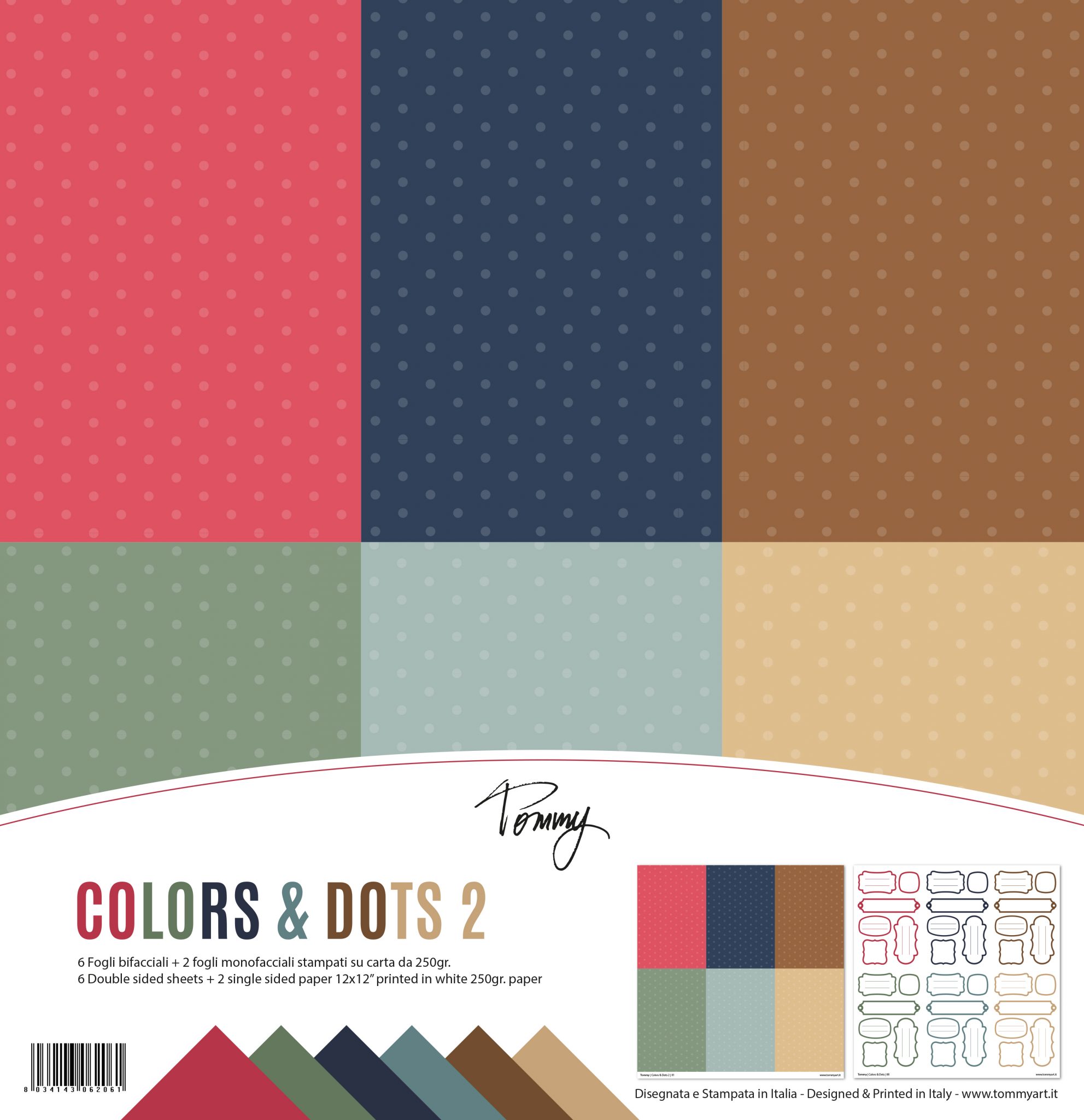 Scrapbooking-Papier 'Colors & Dots 2' Set 12'' 