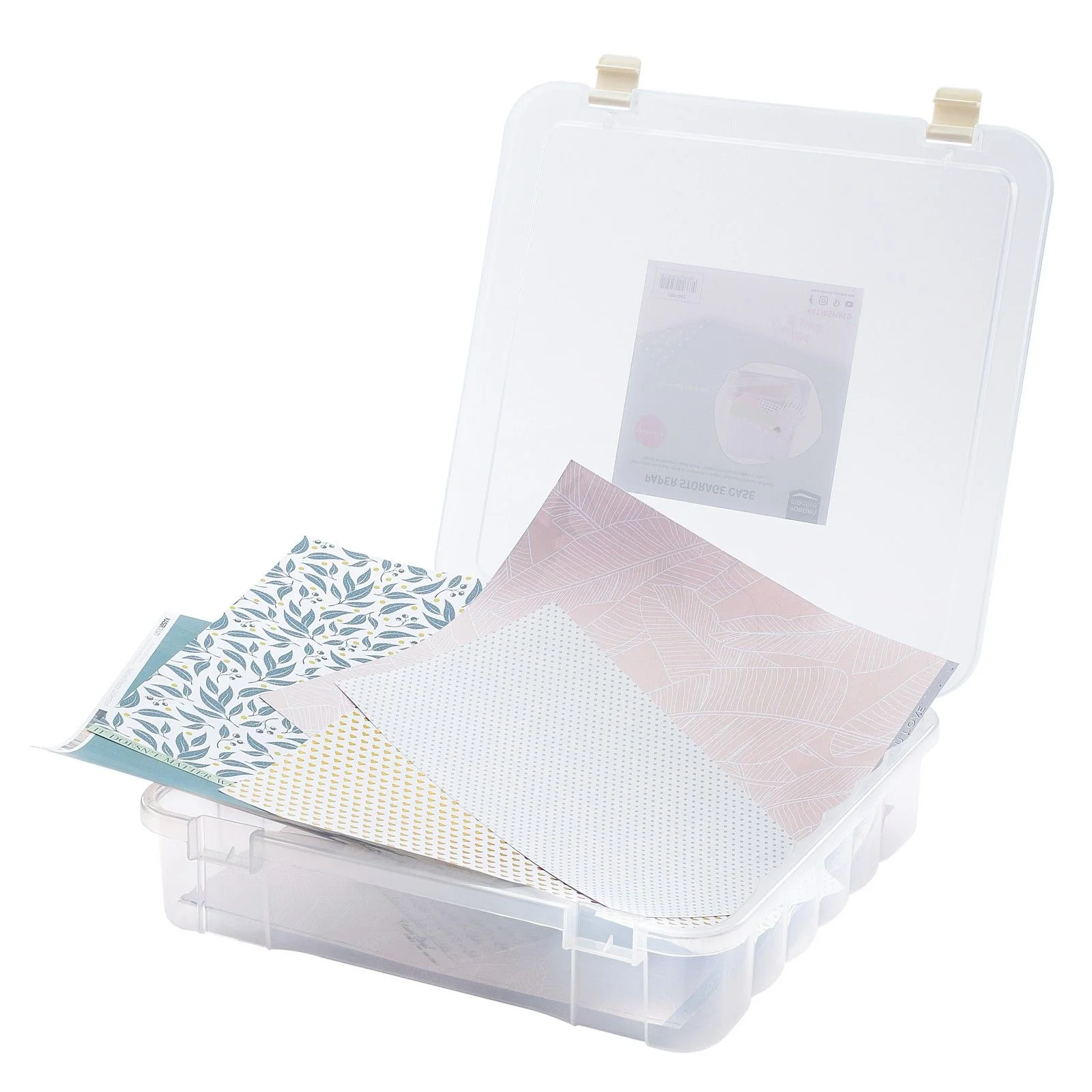 Lagerbehälter für Scrapbooking-Papier transparent 
