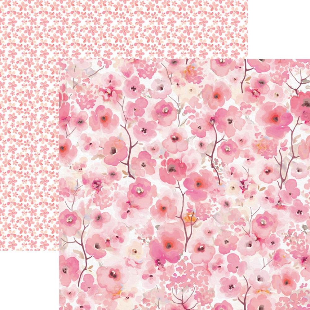 Scrapbooking-Papier 'Watercolor Floral Pink'
