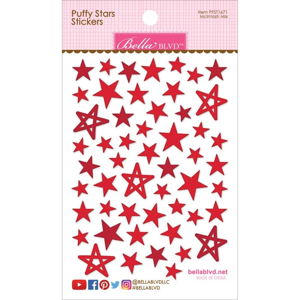 3D-Stickers Puffy Stars (rote Sterne)
