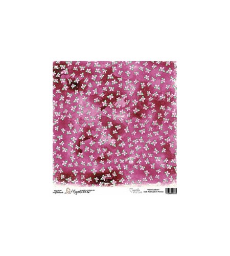 Mini Scrapbooking-Papier Dark Pink Rainbow Flowers 6 x 6"