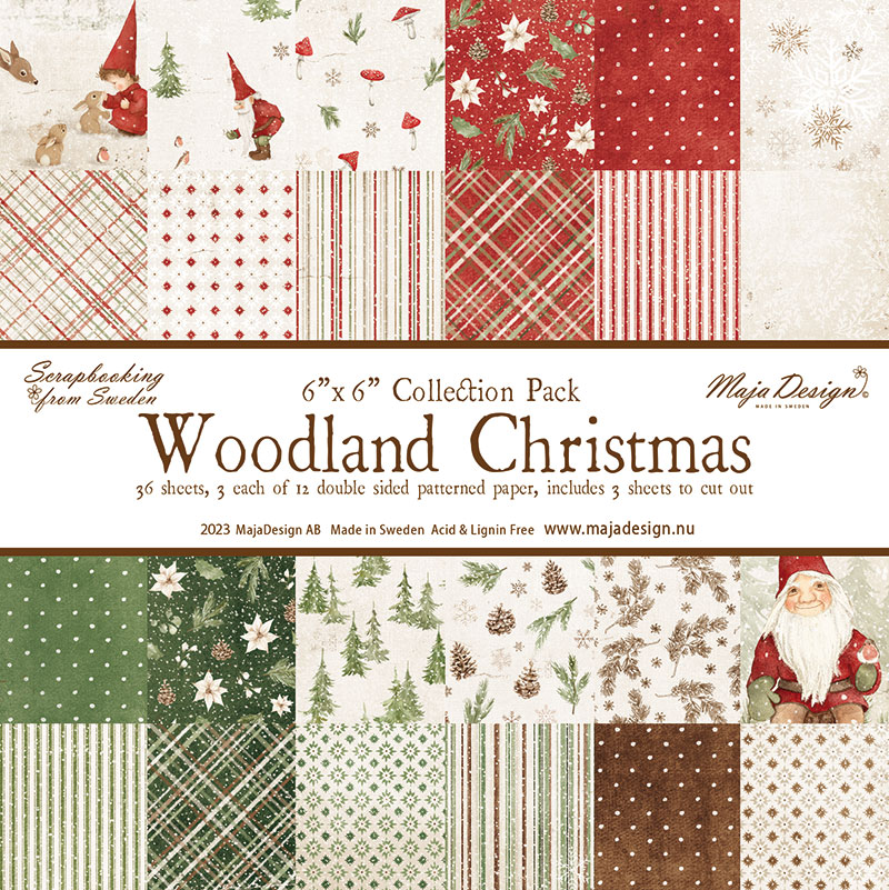 Scrapbooking-Papier Block Woodland Christmas 6'' 